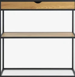TRAPPEDALConsole TRAPPEDAL 30x80 1 tiroir coloris chêne chaud/noir