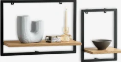 TRAPPEDALÉtagère murale TRAPPEDAL 2 pcs/pqt coloris chêne chaud/noir