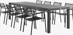 TYDAL + HEMSEDALTYDAL L208/272 table + 4 HEMSEDAL chaises noir