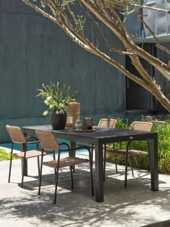 TYDALTable de jardin TYDAL l95xl208/272 noir
