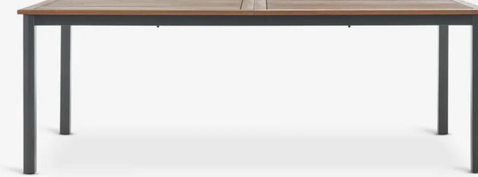 ULBJERG + SIRDALULBJERG L214/297 table eucalyptus + 4 SIRDAL chaises gris