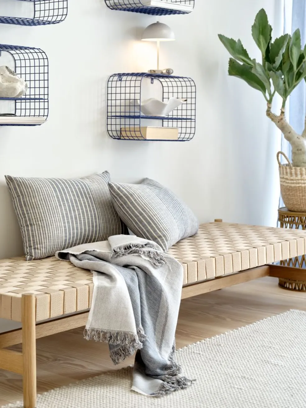 VADEHAVETBanquette VADEHAVET 189x67 tissu naturel/chêne naturel