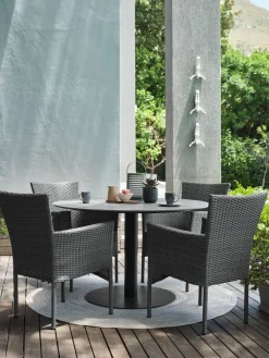 VAMDRUP + AIDTVAMDRUP Ø120 table + 4 AIDT chaises gris