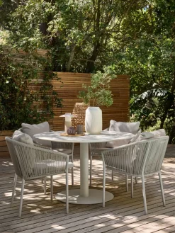 VAMDRUP + GILJAVAMDRUP Ø120 table + 4 GILJA chaises beige