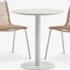 VAMDRUP + MIDDAGSBERGETVAMDRUP Ø70 table beige + 2 MIDDAGSBERGET chaises naturel
