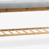 VANDSTEDBanc VANDSTED a/étagère tissu gris/bambou
