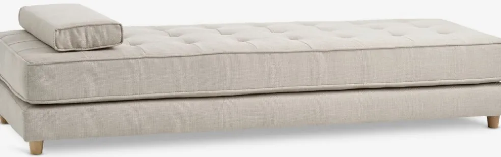 VARMARKBanquette VARMARK 190x76 a/cushion tissu beige/coloris chêne