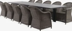VATTRUP + GAMMELBYVATTRUP L206/321 table noir +4 GAMMELBY chaises gris