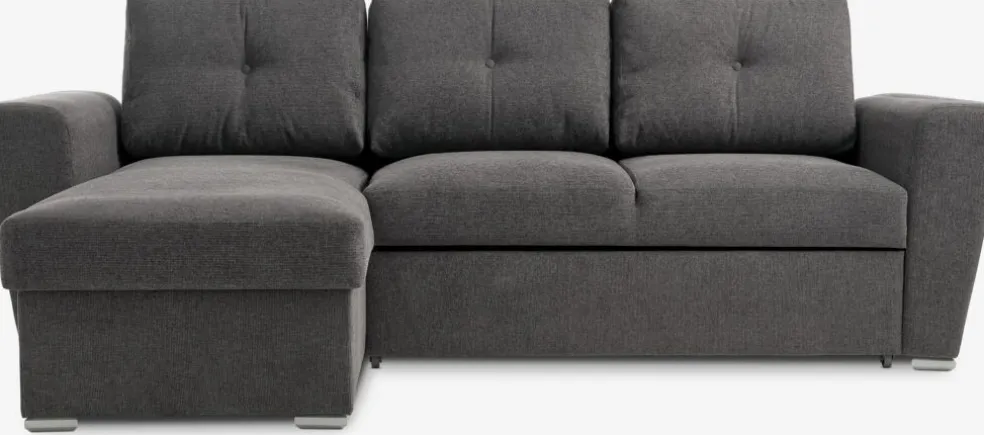 VEJLBYCanapé convertible avec méridienne VEJLBY tissu gris foncé