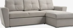 VEJLBYCanapé convertible méridienne VEJLBY tissu sable clair