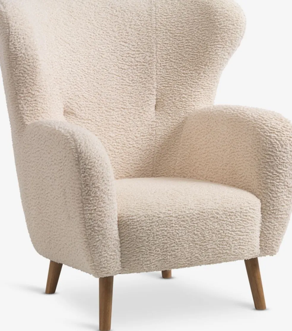 VILDSUNDFauteuil VILDSUND tissu teddy blanc cassé