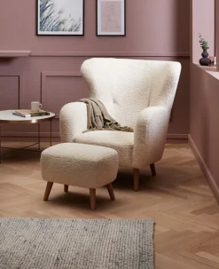VILDSUNDFauteuil VILDSUND tissu teddy blanc cassé