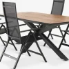 YPNASTED + LOMMAYPNASTED L215 table naturel + 4 LOMMA chaises noir